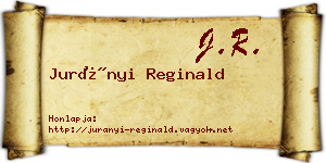 Jurányi Reginald névjegykártya